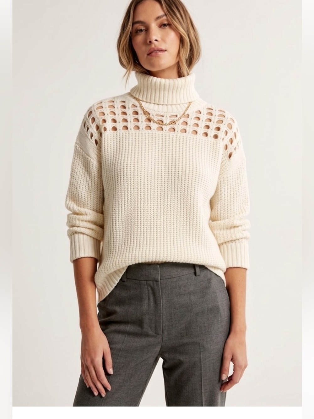 Ivory Turtleneck Sweater